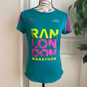 Adidas Running Athletic London Marathon Completion Top Green Sz S